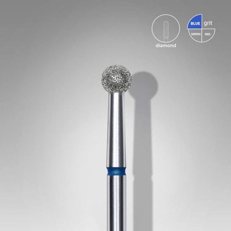 Diamond Ball Nail Drill Bit Staleks – Blue, 3.5 mm Diameter