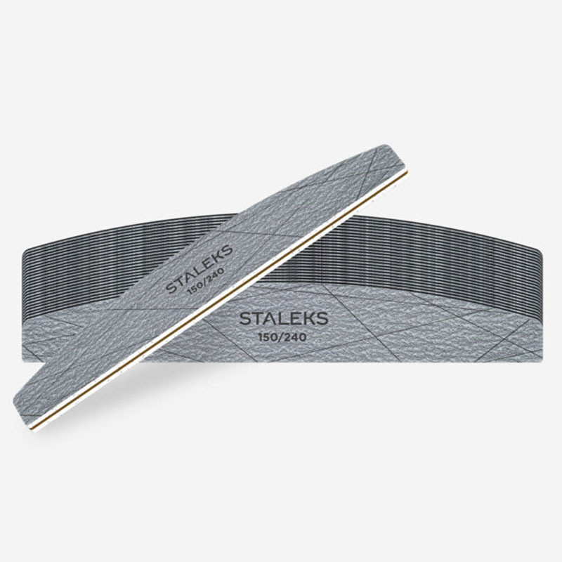 Mineral Nail File STALEKS SMART 40, Crescent Shape, 150/240 Grit, 25 pcs