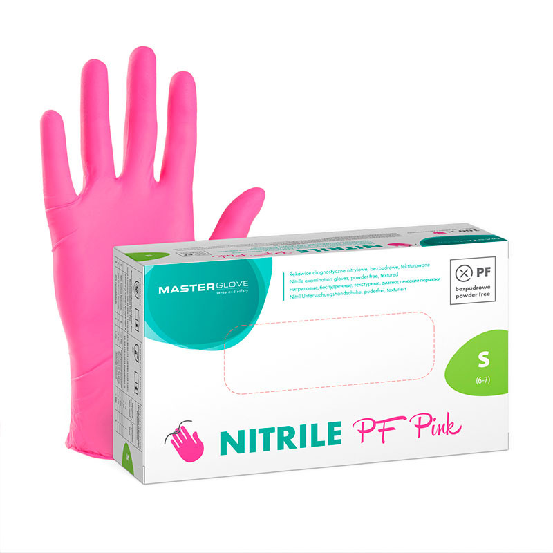 Нитриловые перчатки Master Glove, розовые – размер S, 100 шт