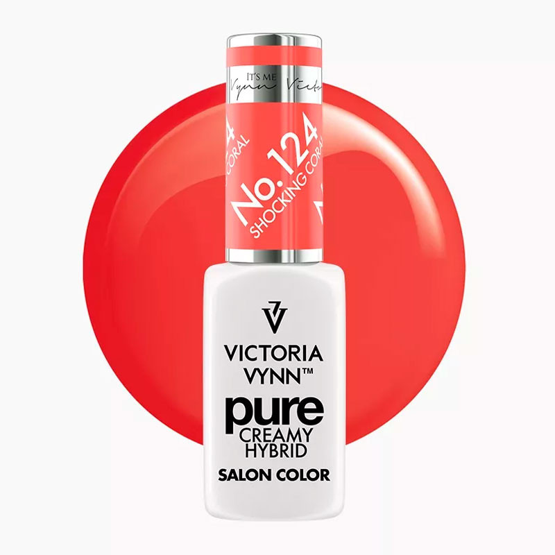Gel Polish Victoria Vynn PURE CREAMY HYBRID – 124 Shocking Coral, 8 ml