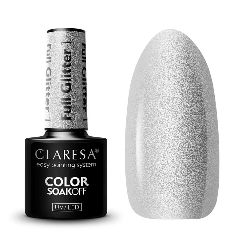 Gel polish Claresa - FULL Glitter № 1, 5 ml