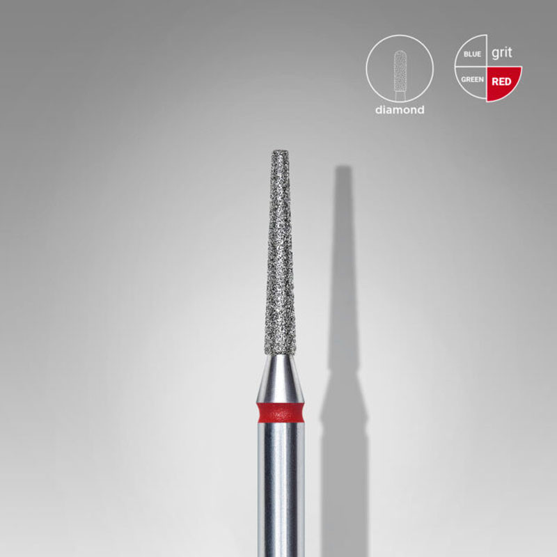 Teemantotsik tömp koonus Staleks, punane, läbimõõt 1,6 mm, tööosa 10 mm