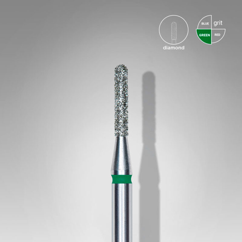 Teemantotsik ümardatud silinder Staleks, roheline, läbimõõt 1,4 mm, tööosa 8 mm