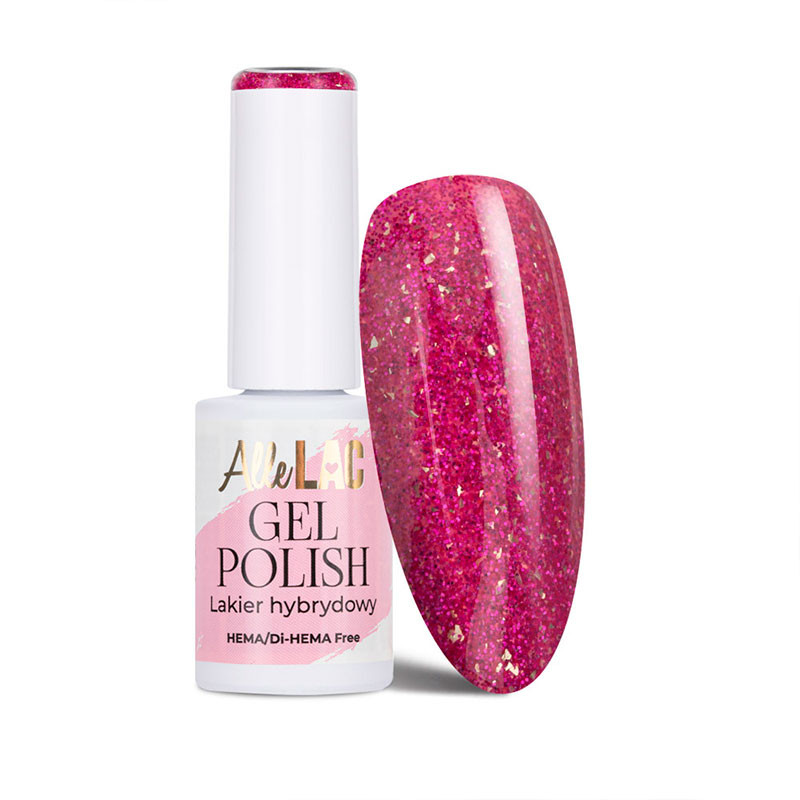 Geellakk AlleLac Pinks PI14 Fuchsia Glitter Hema/Di-Hema Free - 6 g