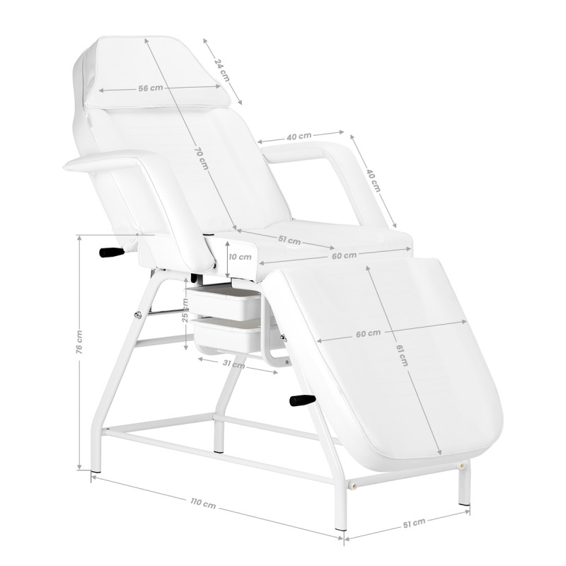 COSMETIC CHAIR 557A WITH CUVETTE WHITE