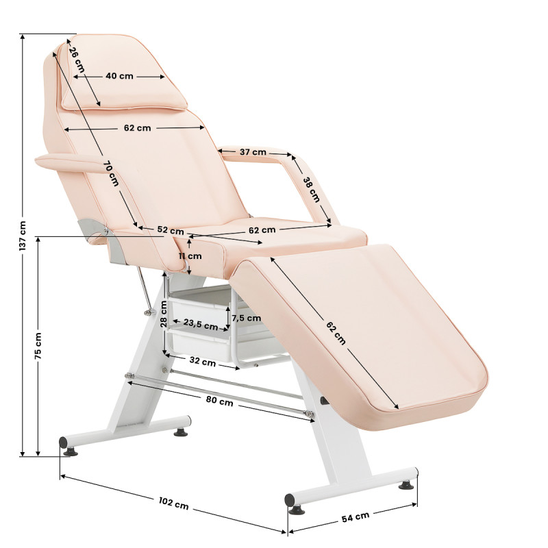 Basic 202 cosmetic chair with trays pink