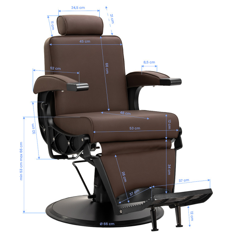 Gabbiano Continental hairdressing chair brown
