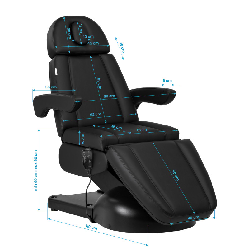 Azzurro Lux cosmetic chair 3m black
