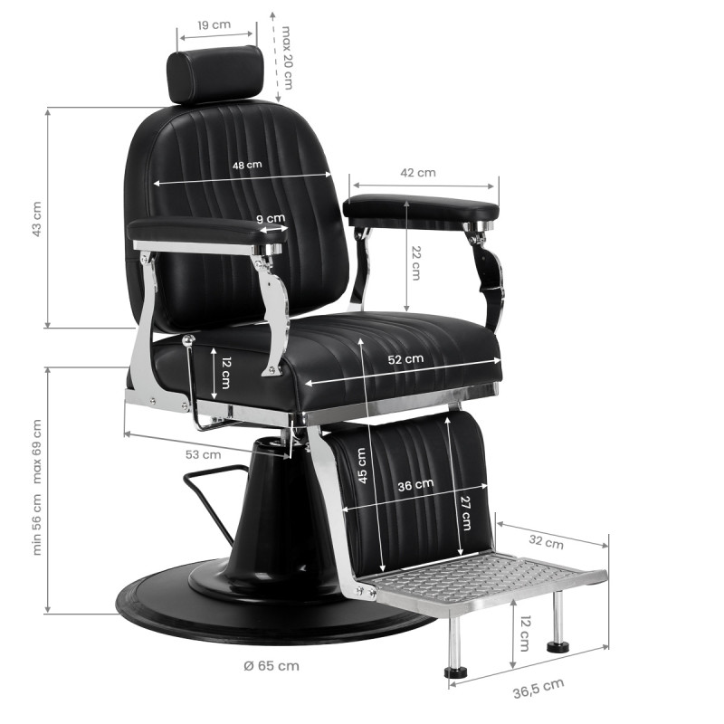 Gabbiano Elias barber chair black