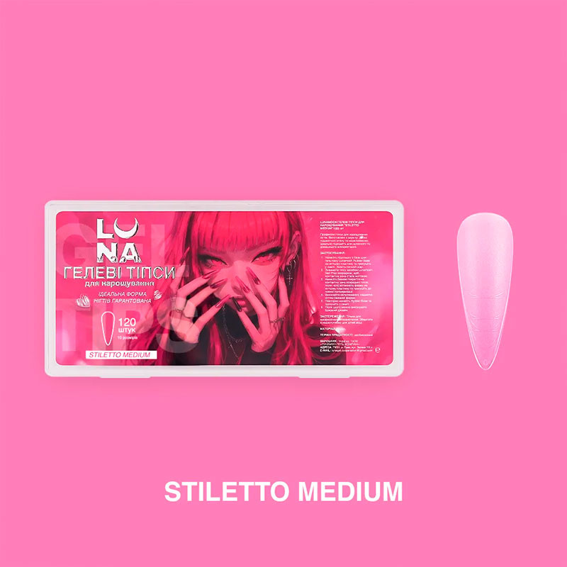 Гелевые типсы Stiletto Medium LUNAmoon - 120 шт